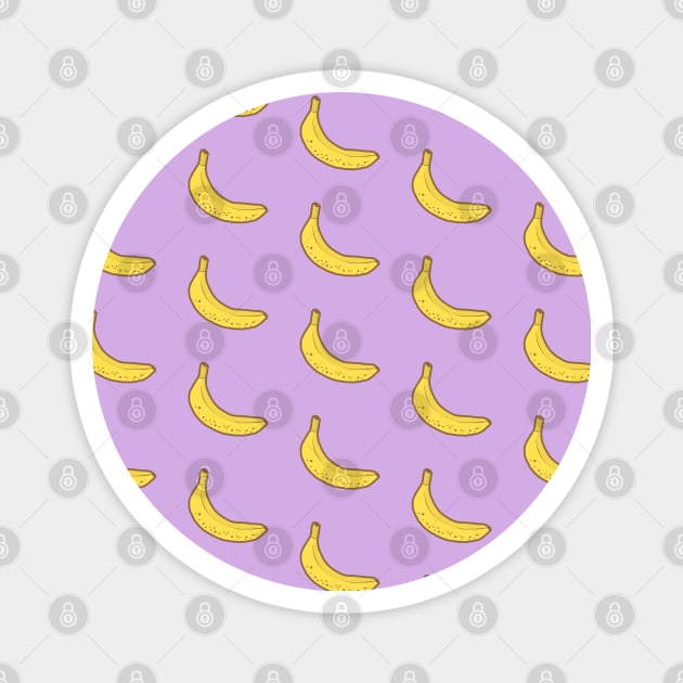 Banana Pattern (pastel purple) Magnet by designminds1